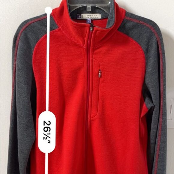 ibex Two Toned Merino Wool Full Zip Jacket in Red and Grey L NWOT - Picture 8 of 13